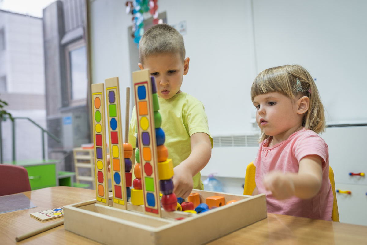 Children in cooperative play at the learning centres